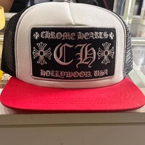 Chrome Hearts Red and Black Logo Cap